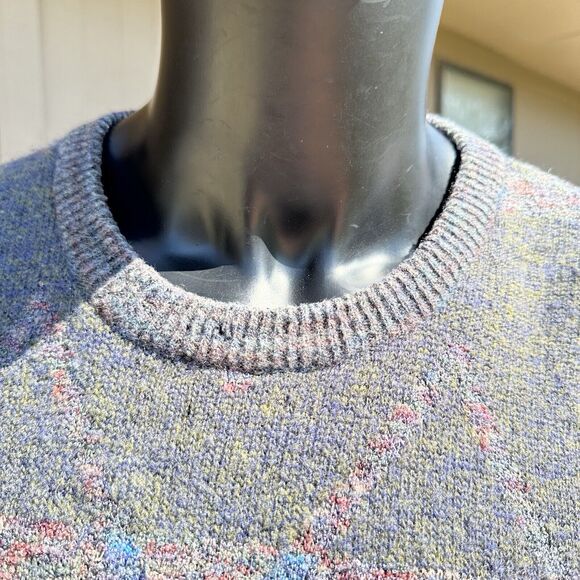 Vtg 90s Gianni Bugli Milano Sweater Mens Size XXL Retro Multicolor Crewneck Knit - Picture 2 of 6